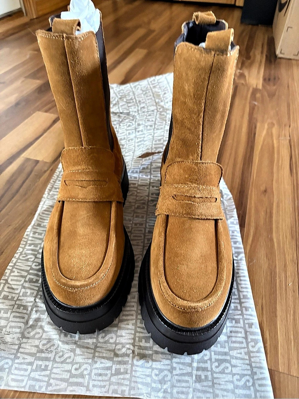 Steve Madden Hayle Platform Chelsea Boot Lug Sole Chelsea Boots Brown US 9 Like